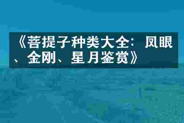《菩提子种类大全：凤眼、金刚、星月鉴赏》
