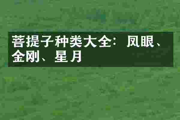 菩提子种类大全:凤眼、金刚、星月