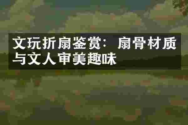 文玩折扇鉴赏：扇骨材质与文人审美趣味