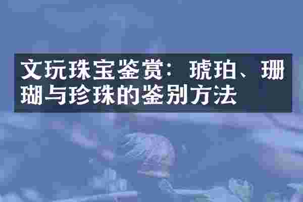文玩珠宝鉴赏：琥珀、珊瑚与珍珠的鉴别方法