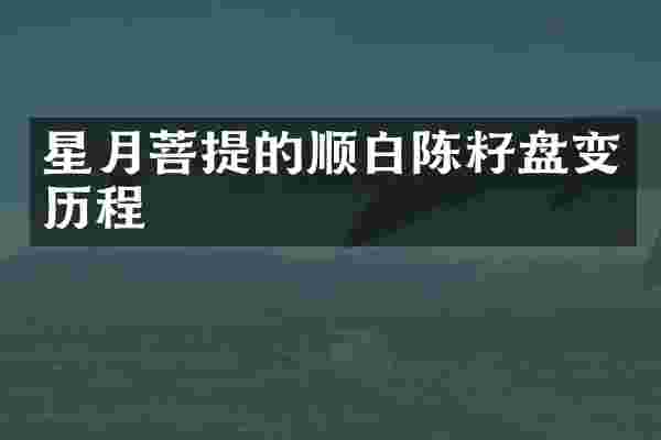星月菩提的顺白陈籽盘变历程