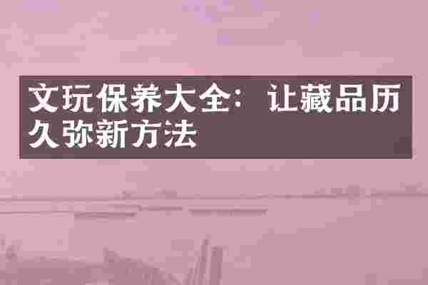 文玩保养大全：让藏品历久弥新方法