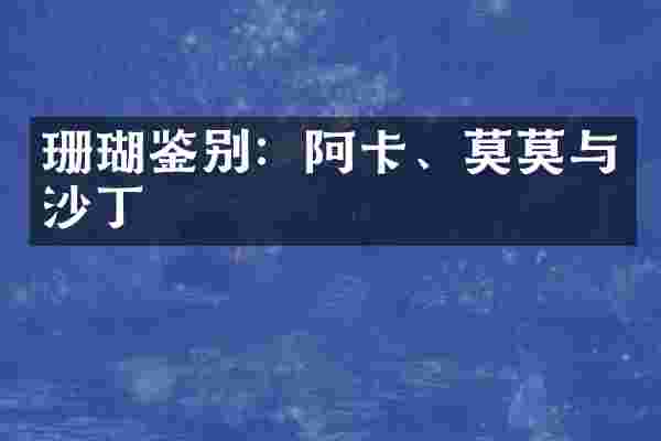 珊瑚鉴别：阿卡、莫莫与沙丁